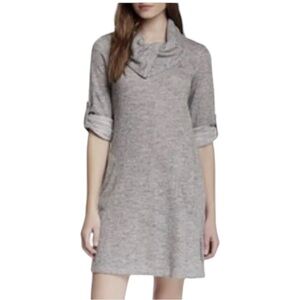 NEW Max Studio Heathered Gray French Terry Cowl Neck Sweatshirt Dress size XS